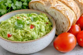 Make guacamole in just 5 minutes! Easy recipe for a high protein avocado dip