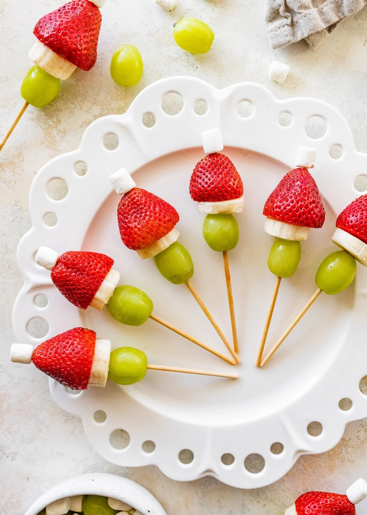Grinch Fruit Kabobs