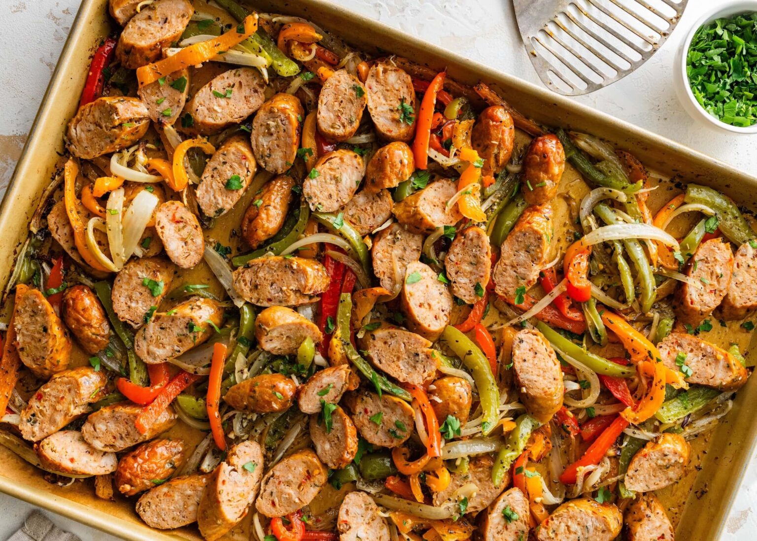 Sheet Pan Sausage & Peppers