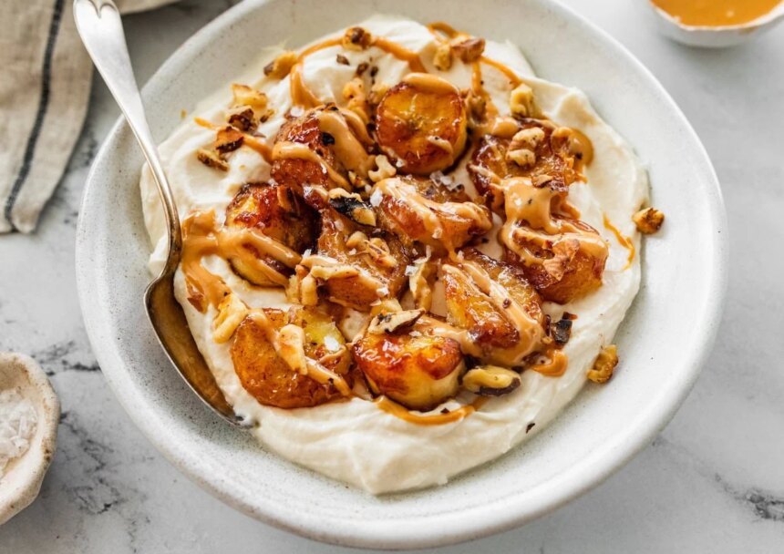 High-Protein Caramelized Banana Yogurt Bowl